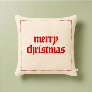 16"x16" Merry Christmas Embroidered Square Throw Pillow - Hearth & Hand …